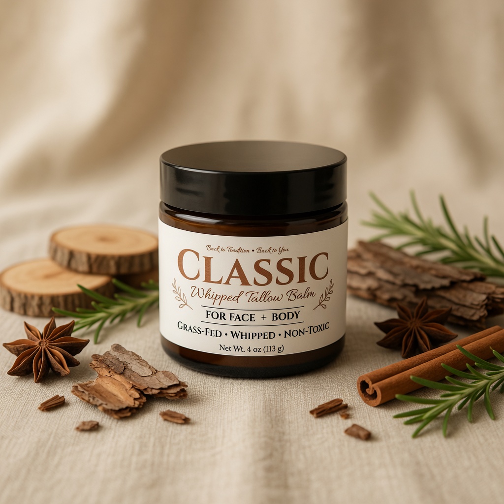 Classic Whipped Beef Tallow Balm – Natural Moisturizer Whipped Tallow Balm